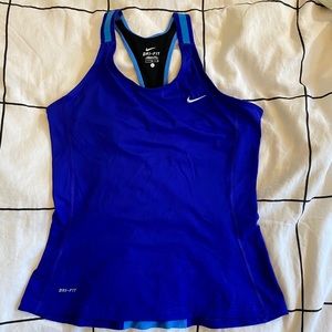 Nike dry fit blue workout top L
